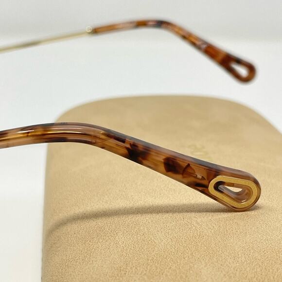 CHLOE 52mm frames Khaki green Mod Rectangle Full Plastic Rim filigree metal arms - Picture 8 of 16